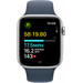 Apple Watch SE (2022) 44 mm Silber Aluminium Sportarmband S/M vorne