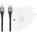 BlueBuilt Power Delivery Charger 60W White + USB-C Cable Nylon Black 1.5m Main Image