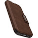 Otterbox Strada Apple iPhone 15 Book Case Leather Brown with MagSafe left side