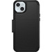 Otterbox Strada Apple iPhone 15 Plus Book Case Leder Schwarz mit MagSafe rückseite