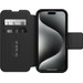 Otterbox Strada Apple iPhone 15 Pro Book Case Leather Black with MagSafe front