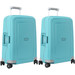 Samsonite S'Cure Spinner 55cm Aqua Blue Duo Suitcase Set Main Image