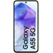 Samsung Galaxy A55 256GB Gelb 5G + BlueBuilt Backcover Schwarz vorne