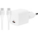 BlueBuilt Power-Delivery-Ladegerät 20 W + USB-C-Kabel 3 m Nylon Weiß Main Image