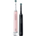 Oral-B Pro Serie 3 Schwarz und Rosa Doppelpack vorne