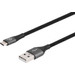 BlueBuilt USB-A-auf-USB-C-Kabel 1,5 m Nylon Schwarz detail