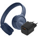 JBL Tune 520BT Blue + BlueBuilt Quick Charge Charger with USB-A Port 18W Black Main Image