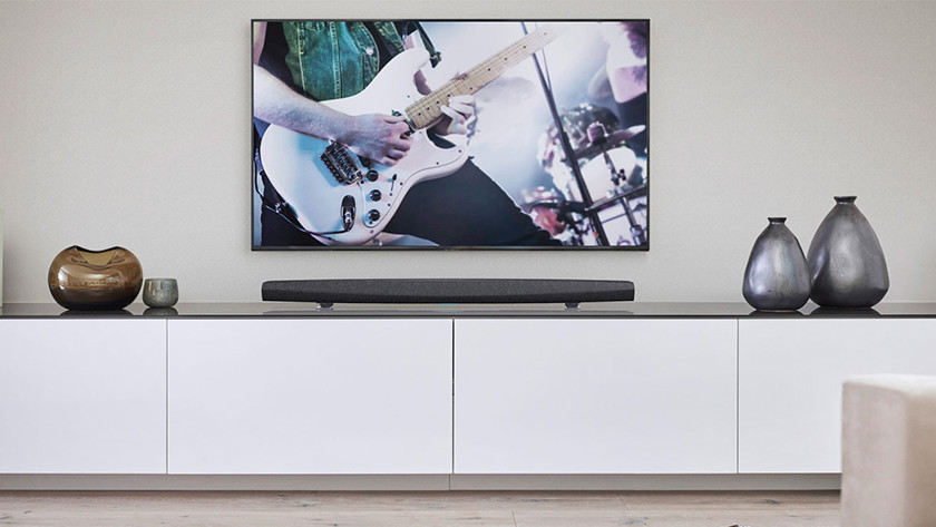 HEOS soundbar in living room