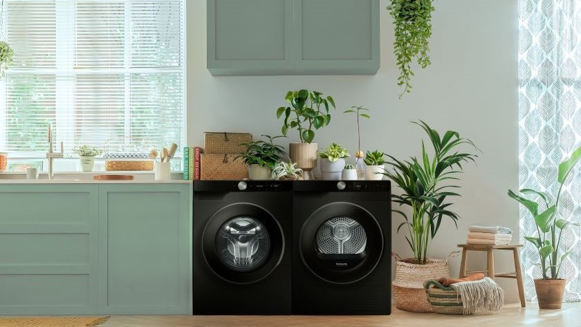 Black washing machine and dryer set