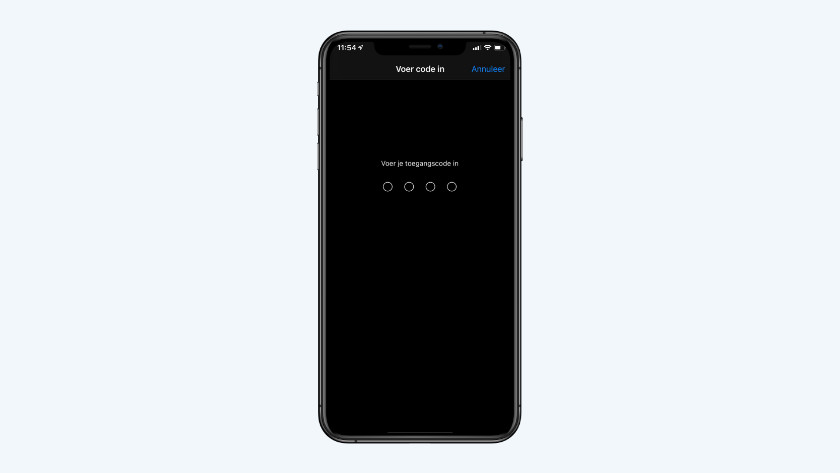 Gib deinen Code vom iPhone ein.