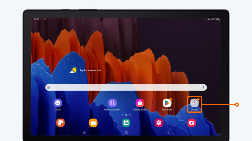 Google apps on Android tablet