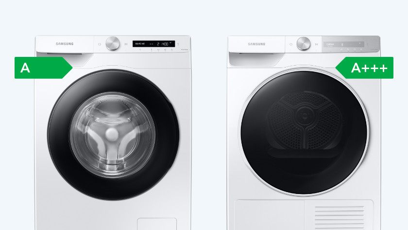 Separate washing machine and dryer