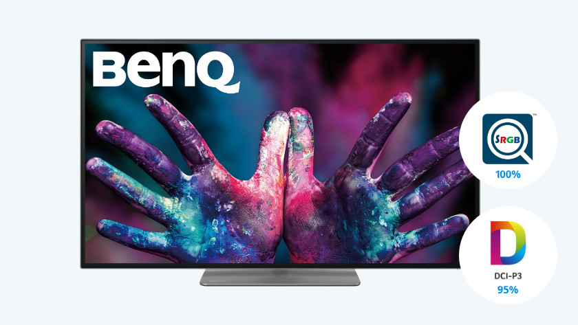 The BenQ PD3220U has both the sRGB and DCI-P3 color spaces, with a 100% and 95% coverage