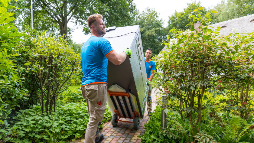 Side-by-Side-Kühlschrank transportieren