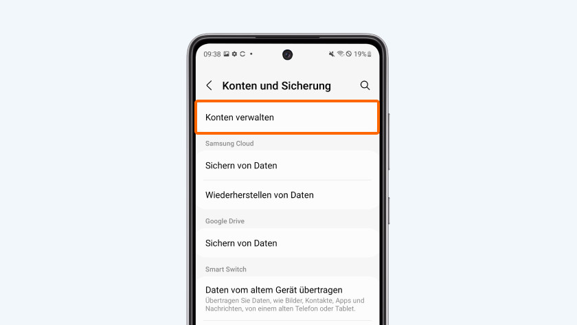 Android Konto verwalten