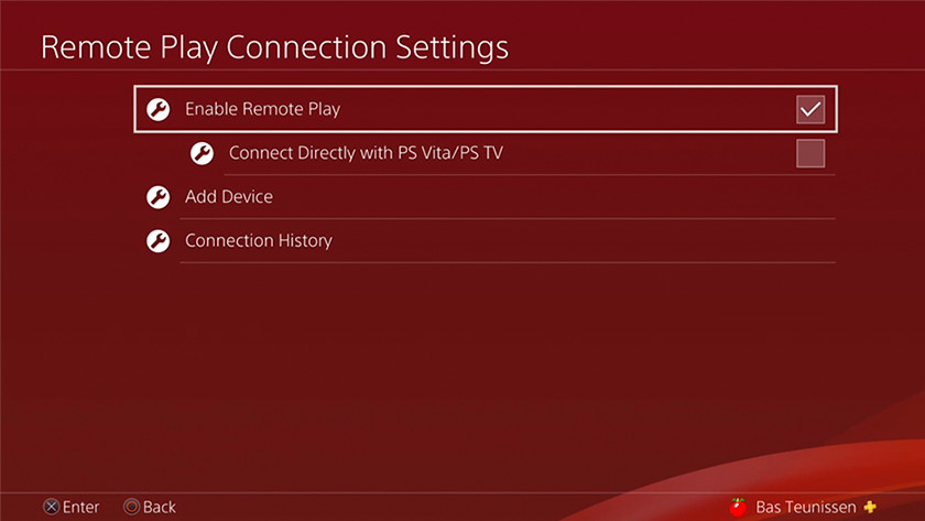 Remote connection menu