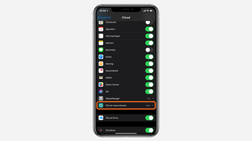 Tap 'iCloud Backup'