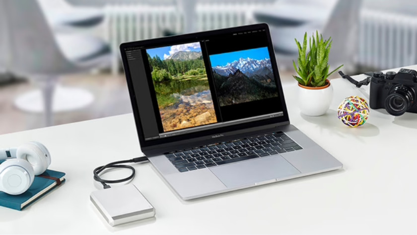 MacBook mit externem Speicher