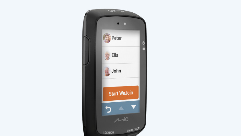 The WeJoin app on the Mio Cyclo Discover Pal bike navigation