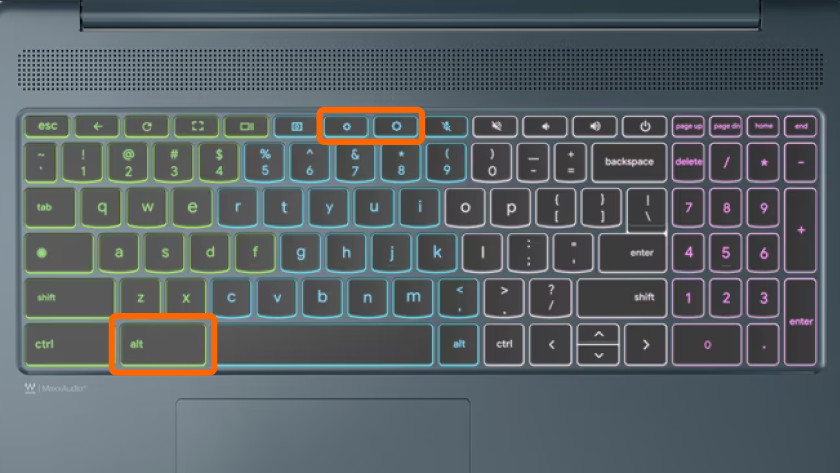 Chromebook beleuchtete Tastatur.