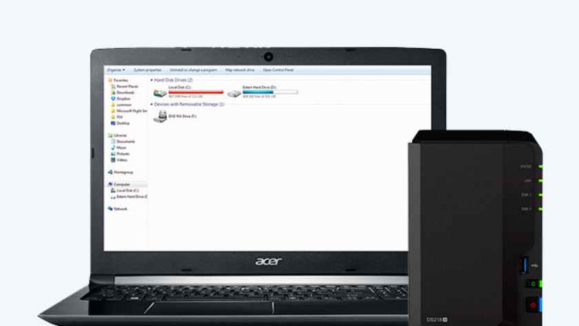 Windows-Laptop und Synology NAS