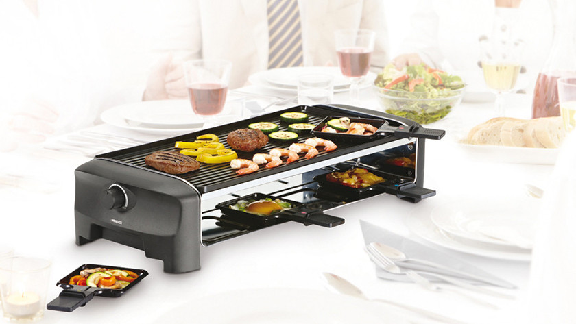 Rechteckiger Raclette-Grill mit Grillplatte