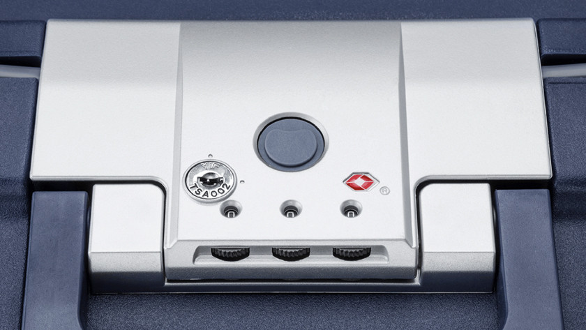 TSA lock with red lever