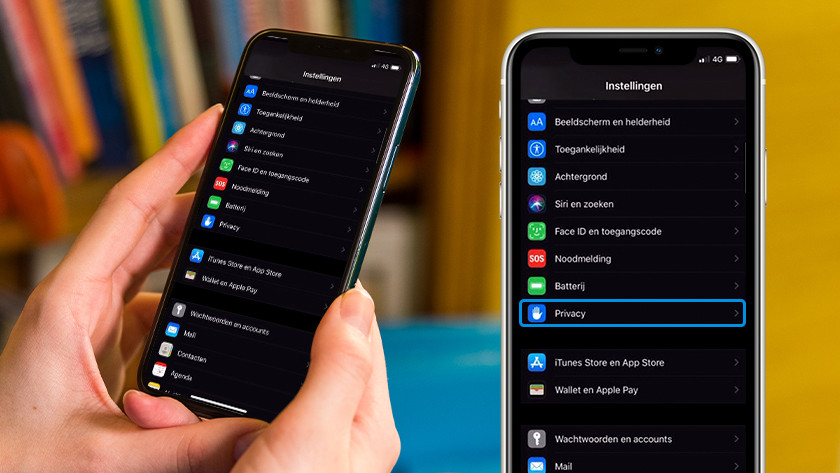 Scrolle zu "Datenschutz" und tippe darauf.