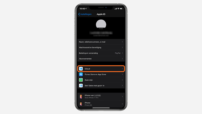 Choose 'iCloud'
