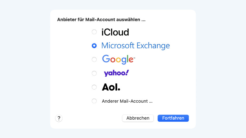 Anmelden mit Microsoft Exchange
