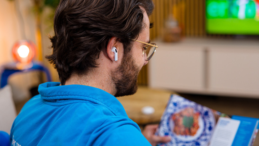 Apple AirPods 4 in use