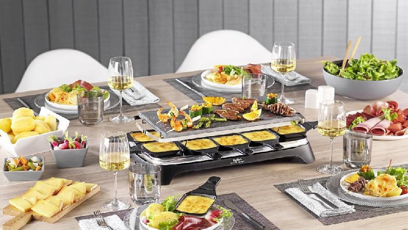 Raclette-Grill mit Grillplatte aus Stein