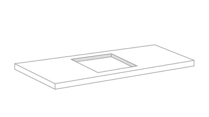 Nische in der Arbeitsfläche der Küche