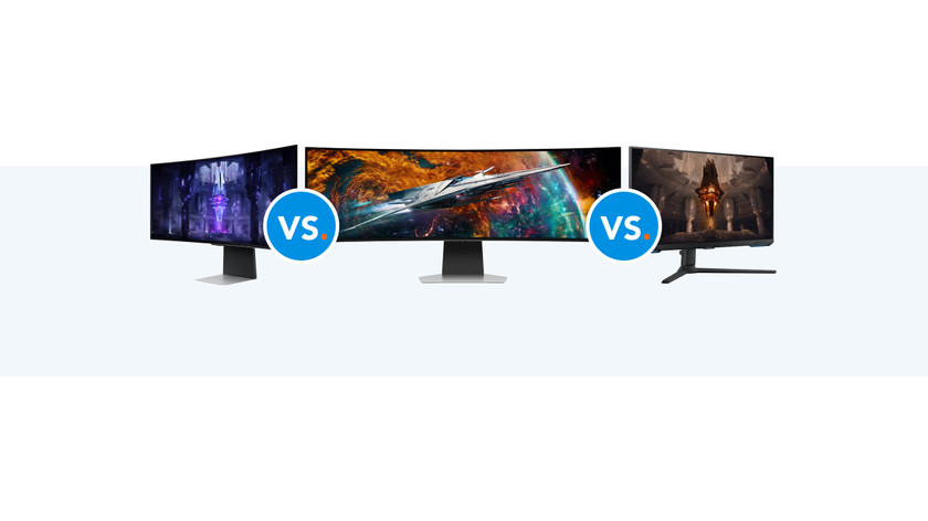 Compare the Samsung Odyssey Gaming Monitors G7, G85 OLED, and G9 OLED