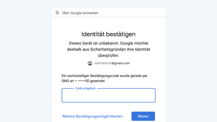 Sicherheitscode eingeben