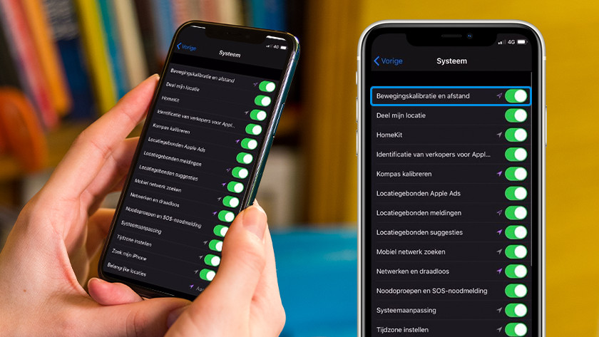 Aktiviere "Bewegungskalibrierung und Entfernung".