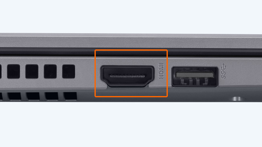 HDMI-Anschluss an einem Laptop