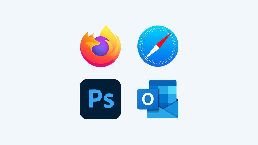 Firefox, Safari, Photoshop, and Word icon