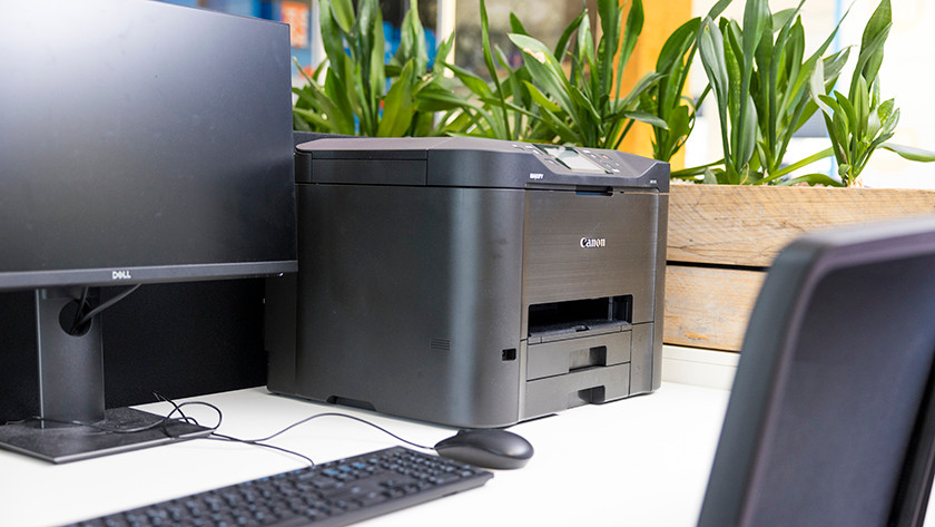 Canon printer on a desk