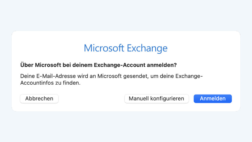 Anmelden bei Microsoft Exchange
