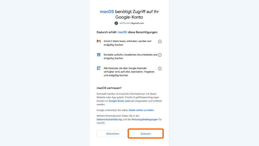 Berechtigung erteilen
