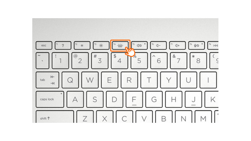 Taste für die Tastaturbeleuchtung bei F4.