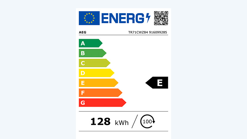 Energy label AEG 7000 dryer