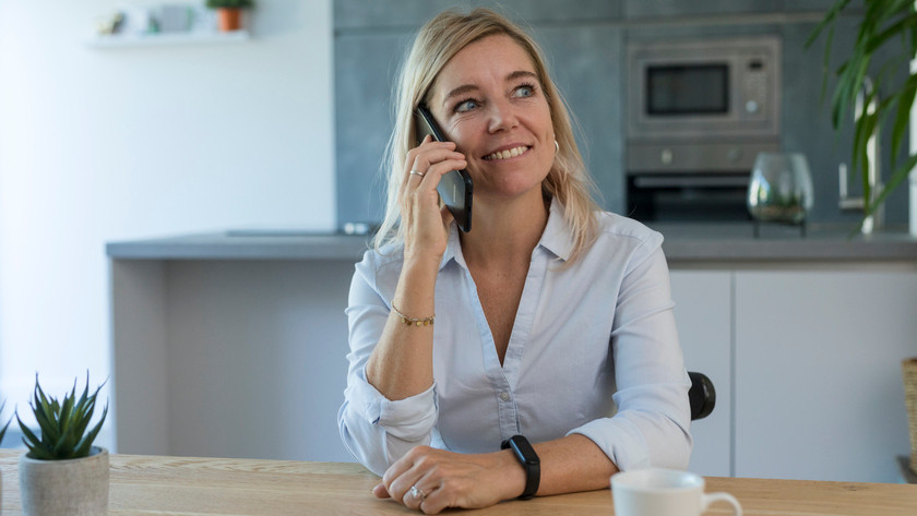 Customer with business phone