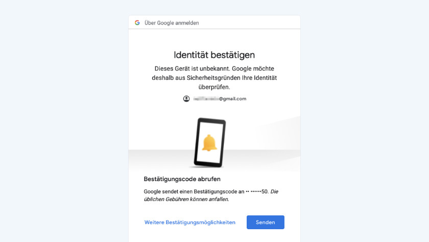 Sicherheitscode gesendet