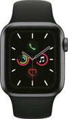 Apple Watch Series 5 40mm Space Grau Aluminium Schwarzes Sportarmband