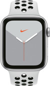 Apple Watch Nike Series 5 44 mm Silber Aluminium/Weißes Sportarmband