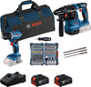 Bosch Professional GBH 18V-22 + GSR 18V-45 Kombiset + Zubehör