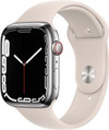 Apple Watch Series 7 4G 45mm Silver Stainless Steel Cream Sport Band