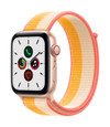 Apple Watch SE 4G 44 mm Gold Aluminium Indischgelb/Weiß Nylon Sport Loop
